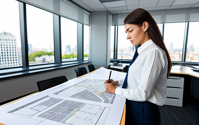 A female traffic engineer reviewing blueprints in a modern city planning office.**
"A dedicated female traffic engineer, fully clothed in a professional blouse and slacks, is meticulously reviewing blueprints in a brightly lit, modern city planning office. She has perfect anatomy, correct proportions, and a natural pose. The office features large windows overlooking a bustling cityscape. This is safe for work, appropriate content, fully clothed, and professional."
**