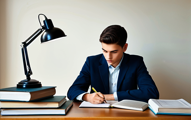 **

"A diligent student studying traffic laws and regulations, fully clothed, at a desk filled with textbooks and notes, illuminated by a desk lamp, safe for work, professional, appropriate content, perfect anatomy, correct proportions, well-formed hands, natural pose, modest clothing."

**