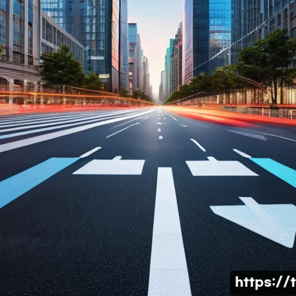 교통직 실무와 자격증 연관성 - **Prompt 1: Futuristic Smart City Intersection**
A vibrant, futuristic city intersection at dusk...
