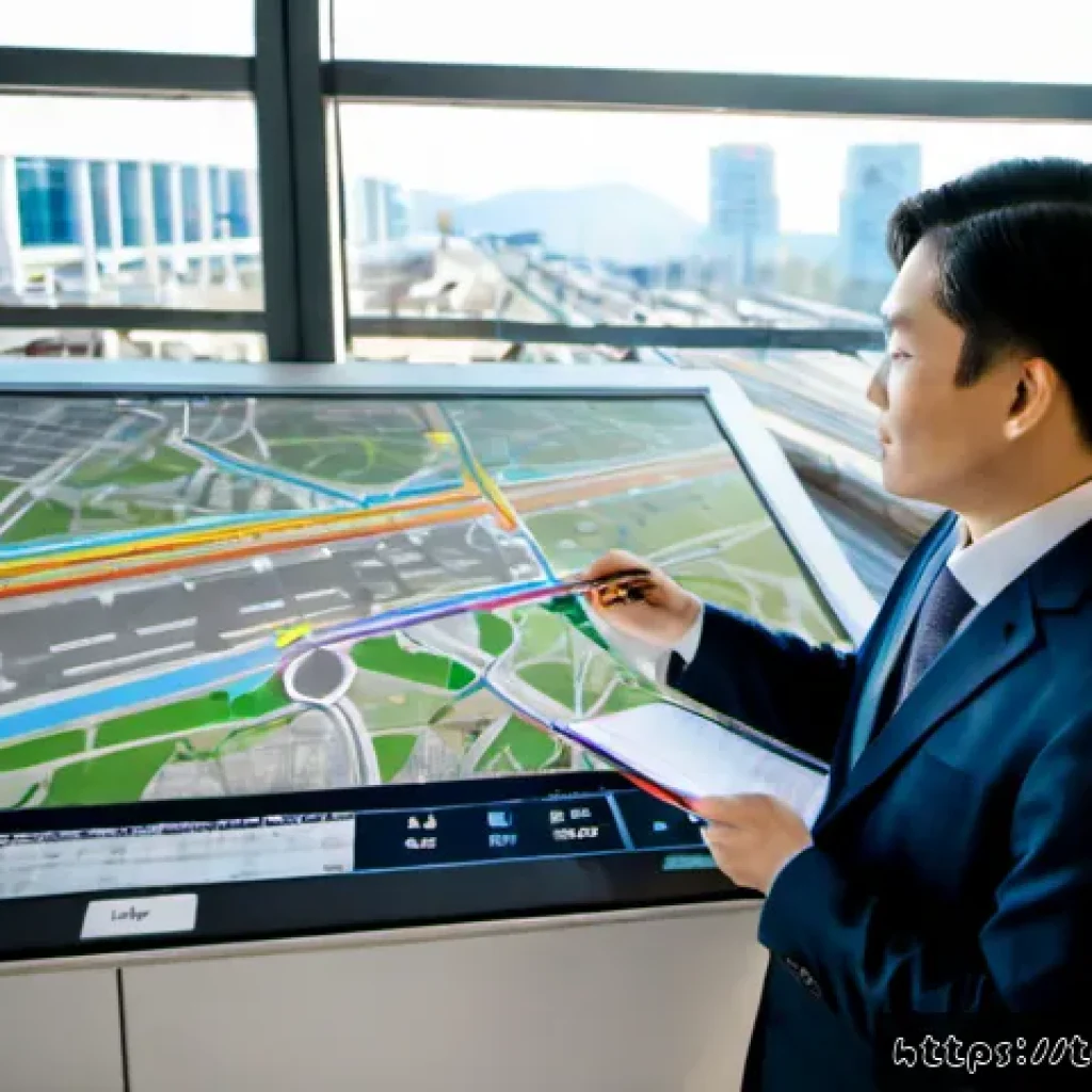 교통직 커리어의 장기적인 계획 - Photorealistic urban transportation planner in a modern transit operations center, a diverse profess...