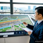 교통직 커리어의 장기적인 계획 - Photorealistic urban transportation planner in a modern transit operations center, a diverse profess...