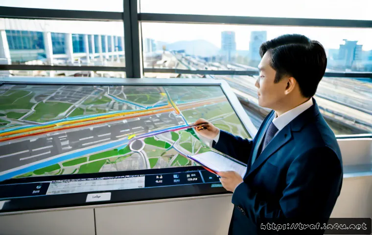 교통직 커리어의 장기적인 계획 - Photorealistic urban transportation planner in a modern transit operations center, a diverse profess...